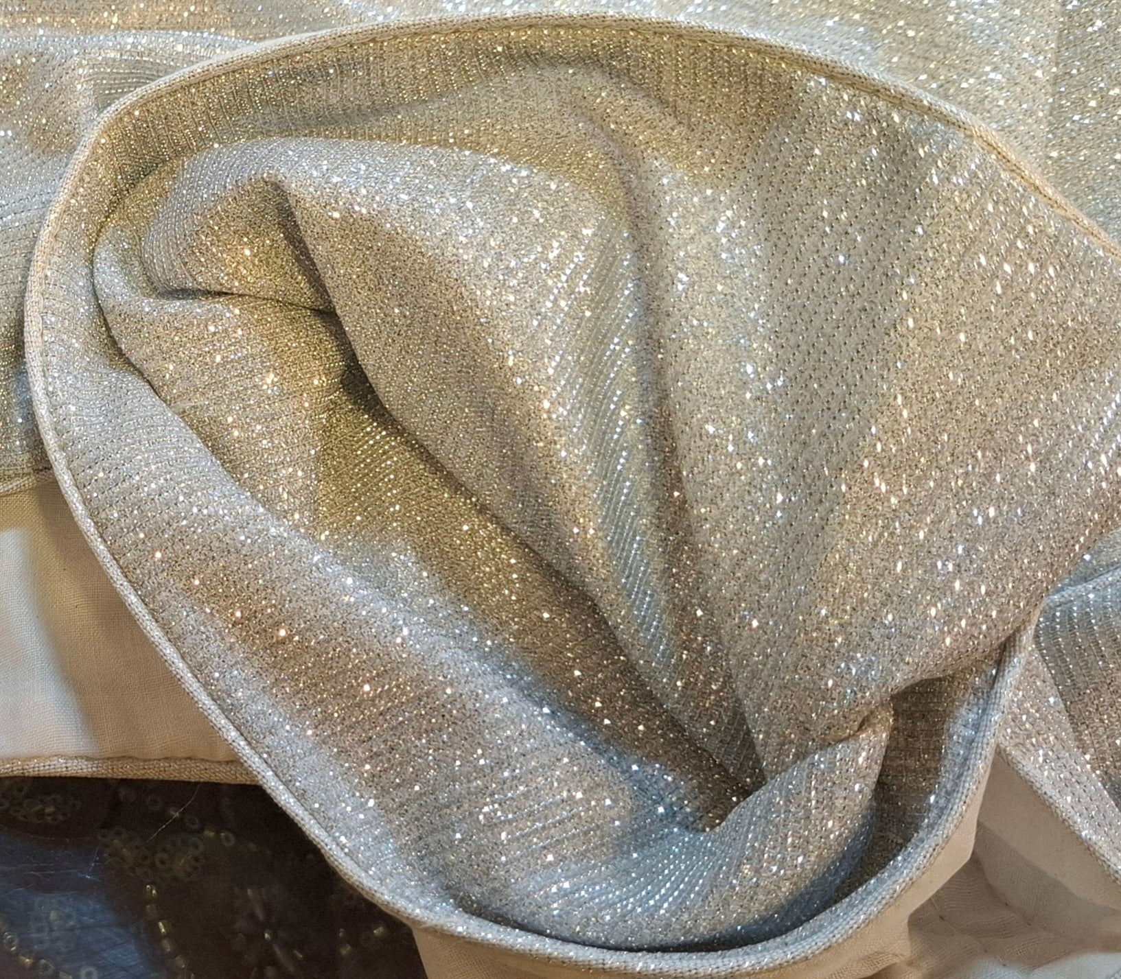 Kia Fashions Silver Shimmer Dual Tone Glitter Fabric Readymade Blouse - Distacart