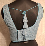 Thumbnail for Kia Fashions Powder Blue All Over Silver Sequins Readymade Blouse - Distacart