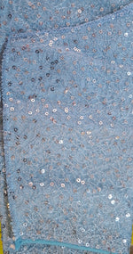 Thumbnail for Kia Fashions Powder Blue All Over Silver Sequins Readymade Blouse - Distacart