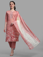Thumbnail for Embroidered Kurta With Pant & Dupatta Set, Multicolor - Hiral Fashion - Distacart