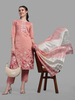 Thumbnail for Embroidered Kurta With Pant & Dupatta Set, Multicolor - Hiral Fashion - Distacart