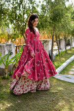Thumbnail for Jyoti Fashion Women's Rani Pink Cotton Silk Heavy Digital Printed Kurta Plazo Set - Distacart