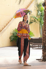 Thumbnail for Aastha Fashion Yellow & Black Crepe Glamorous Festival Wear Designer Navratri Kurti