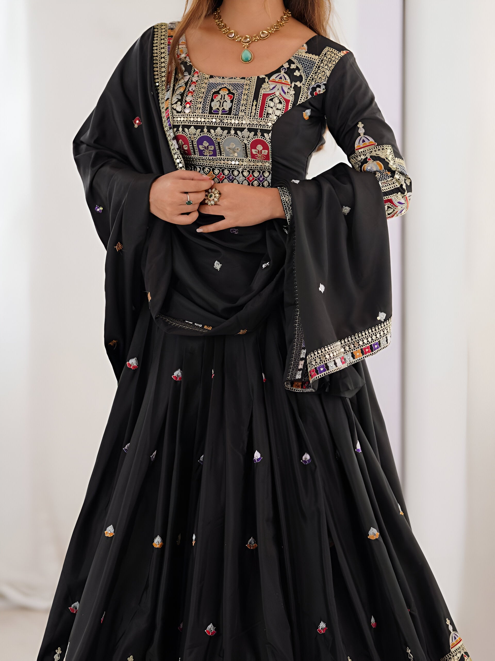 Lehenga Mart Designer Bollywood Style Wedding Wear Lehenga Choli - Black - Distacart
