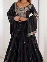 Thumbnail for Lehenga Mart Designer Bollywood Style Wedding Wear Lehenga Choli - Black