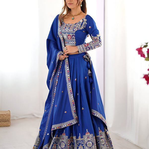 Lehenga Mart Designer Bollywood Style Wedding Wear Lehenga Choli - Blue - Distacart