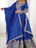 Thumbnail for Lehenga Mart Designer Bollywood Style Wedding Wear Lehenga Choli - Blue - Distacart