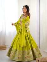 Thumbnail for Lehenga Mart Designer Bollywood Style Wedding Wear Lehenga Choli - Neon - Distacart