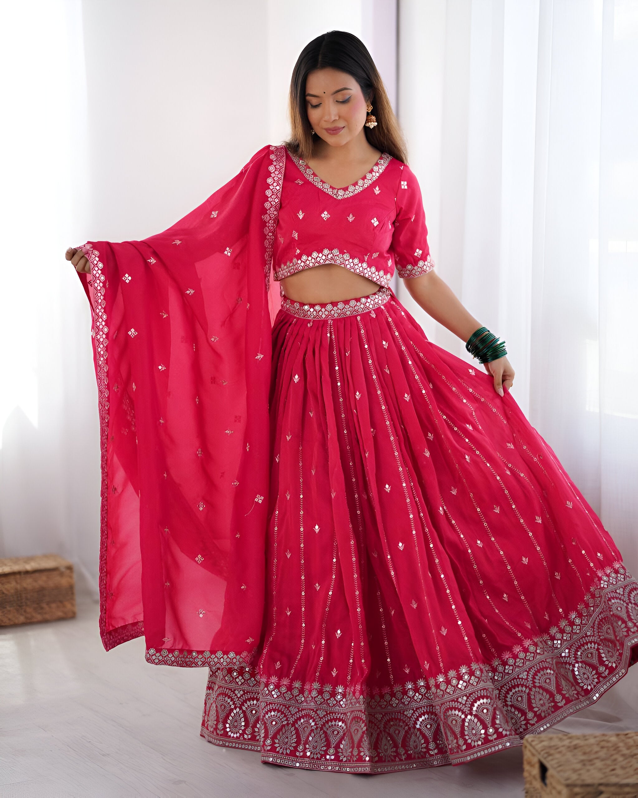 Lehenga Mart Designer Bollywood Style Wedding Wear Lehenga Choli - Pink - Distacart
