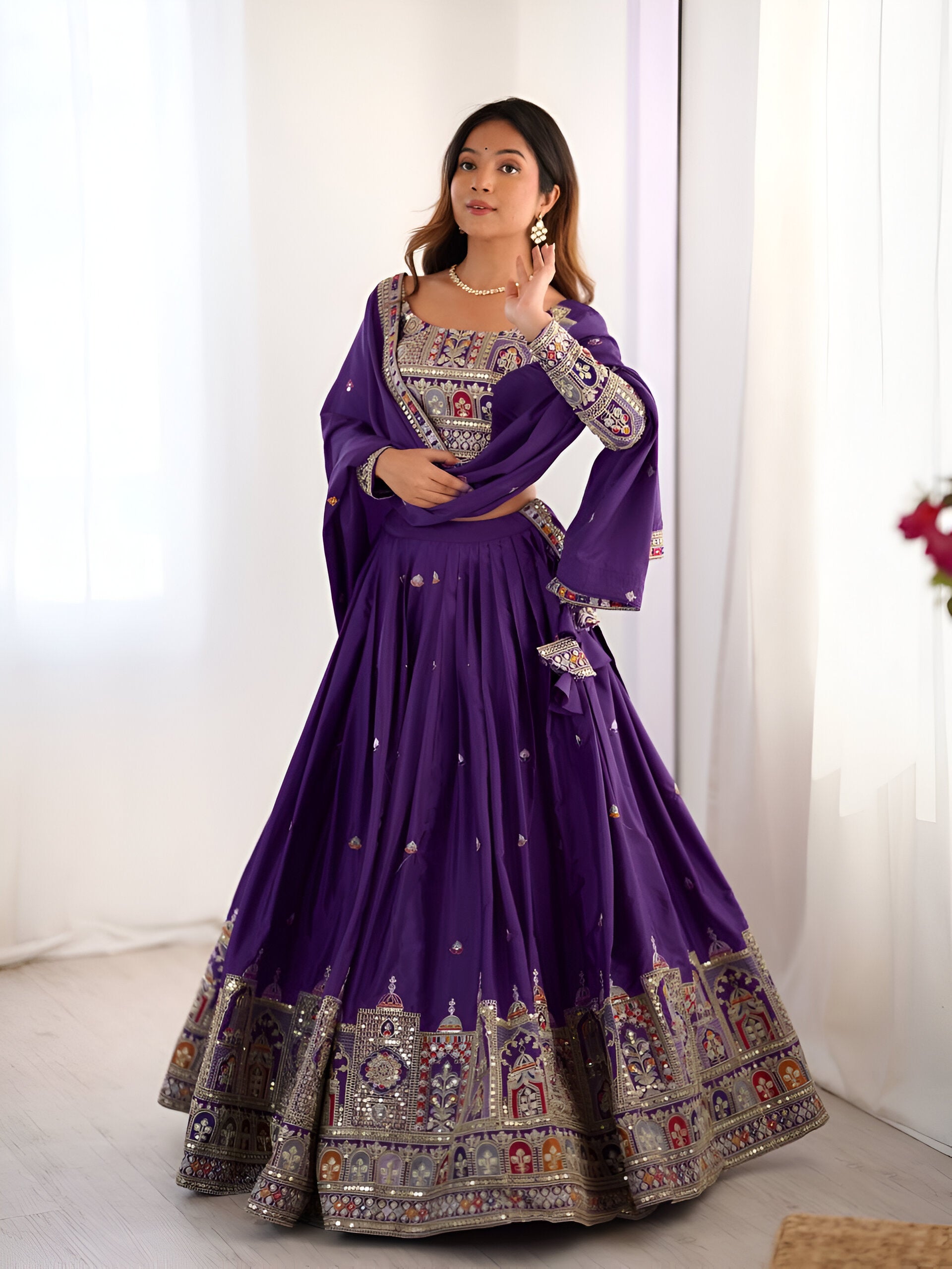 Lehenga Mart Designer Bollywood Style Wedding Wear Lehenga Choli - Purple - Distacart