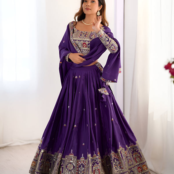 Lehenga Mart Designer Bollywood Style Wedding Wear Lehenga Choli - Purple - Distacart