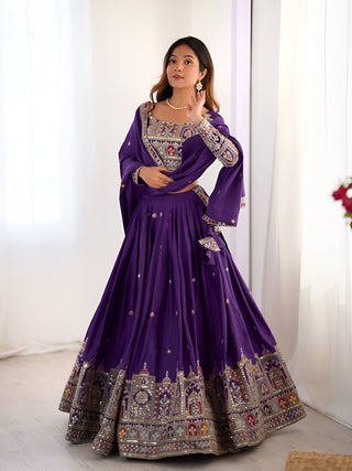 Lehenga Mart Designer Bollywood Style Wedding Wear Lehenga Choli - Purple - Distacart