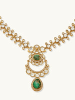 Thumbnail for Nuyug 22K Gold-Plated Kundan Studded Faux Jasper Stone Necklace Set