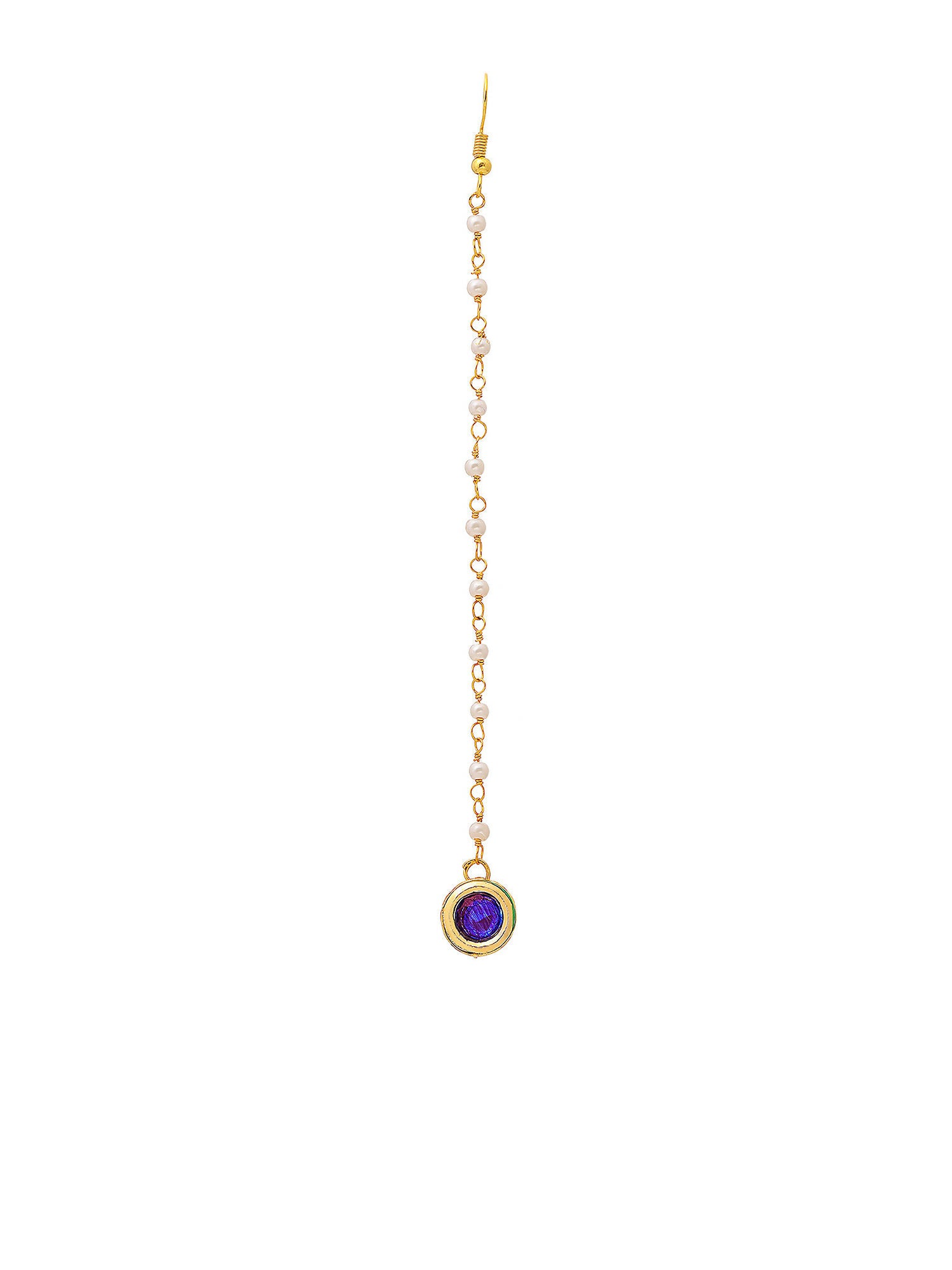 Ruby Raang Blue Meenakari Kundan Maang Tikka