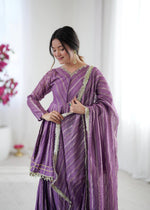 Thumbnail for Prazu Fashion Lavender Mal Chanderi Real Mirror With Hand Work Sharara Suit