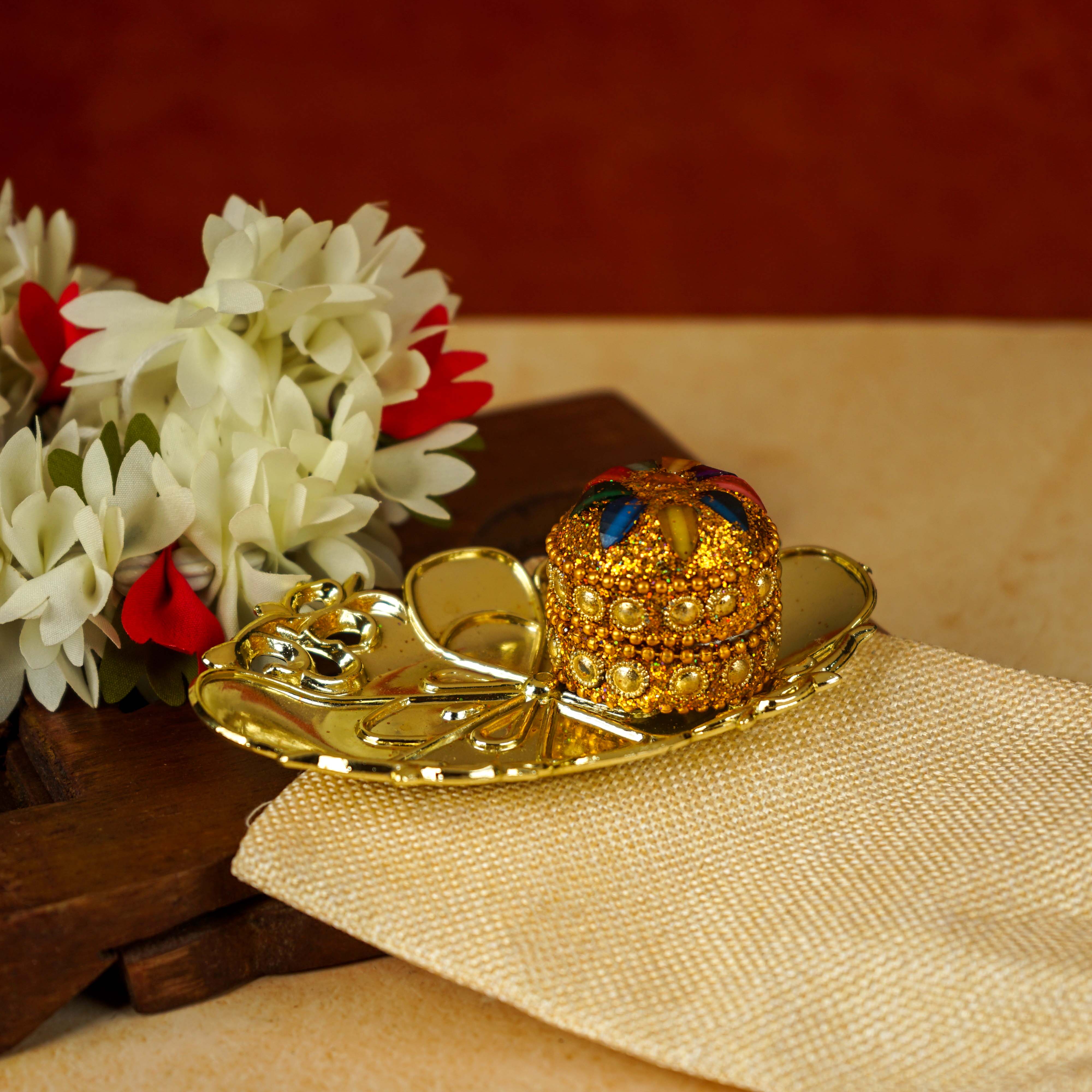 Sri Rudra Decorative Kumkum Haldi Tray (SR 01406) - Distacart