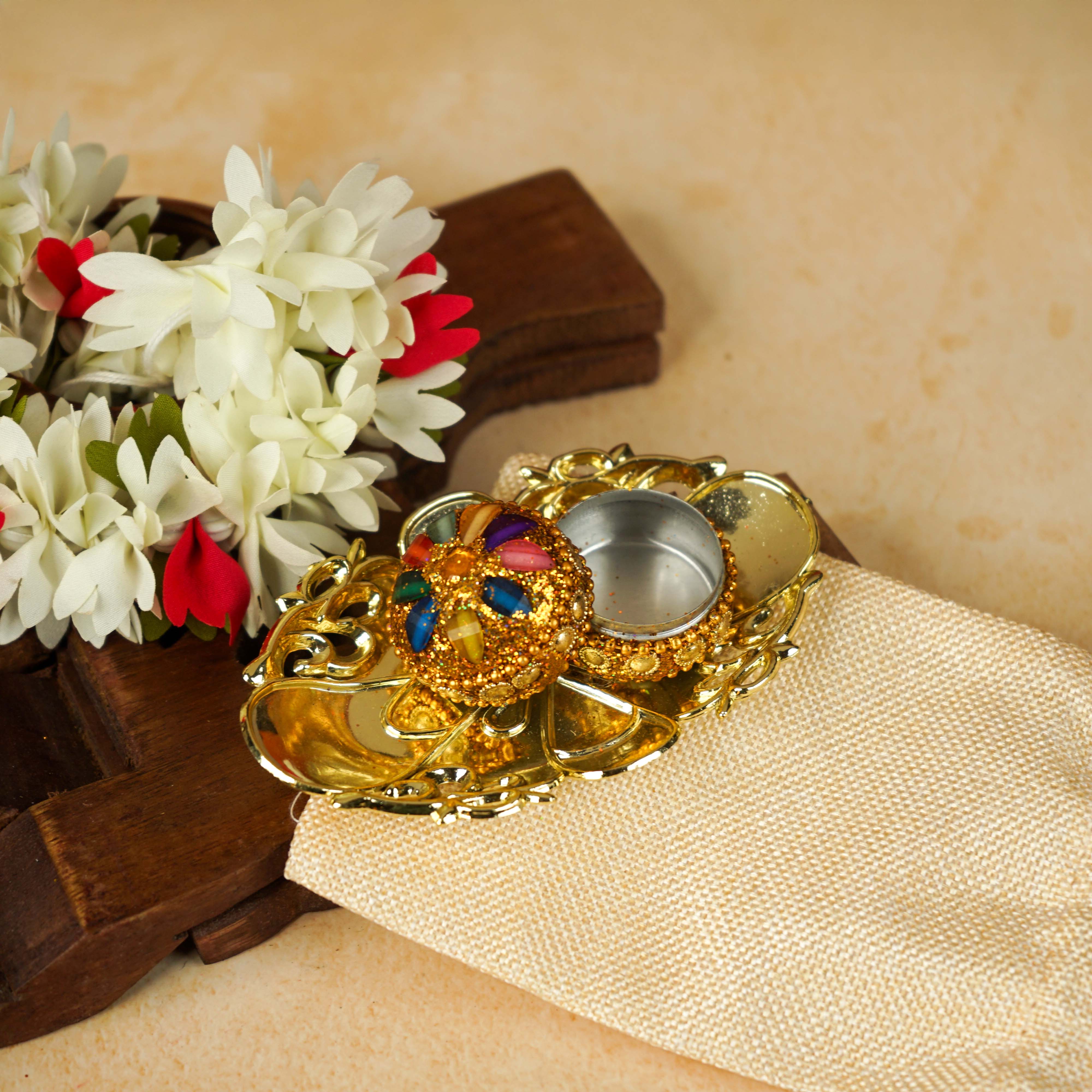 Sri Rudra Decorative Kumkum Haldi Tray (SR 01406) - Distacart
