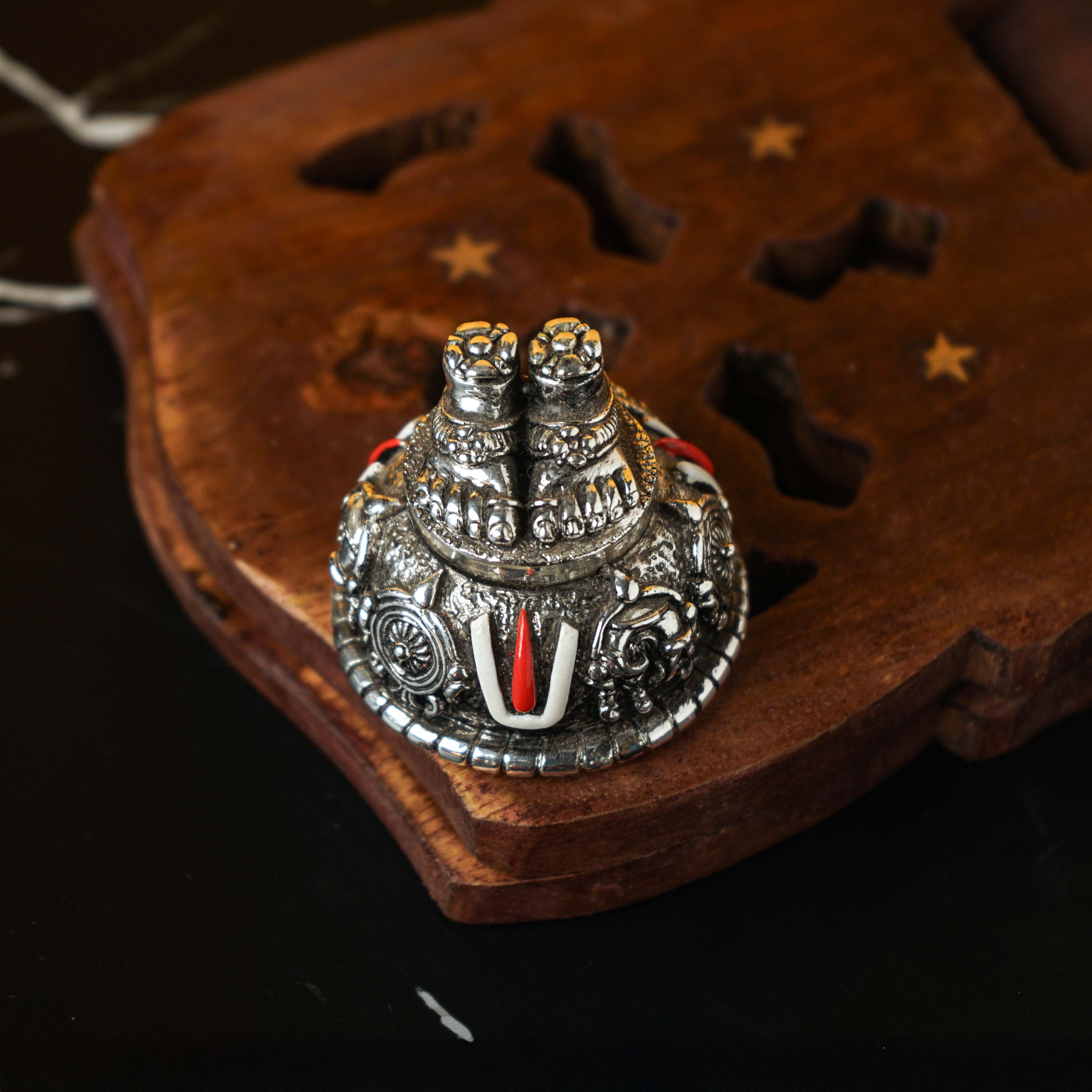 Sri Rudra Silver Plated Balaji Charan (SR02458) - Distacart