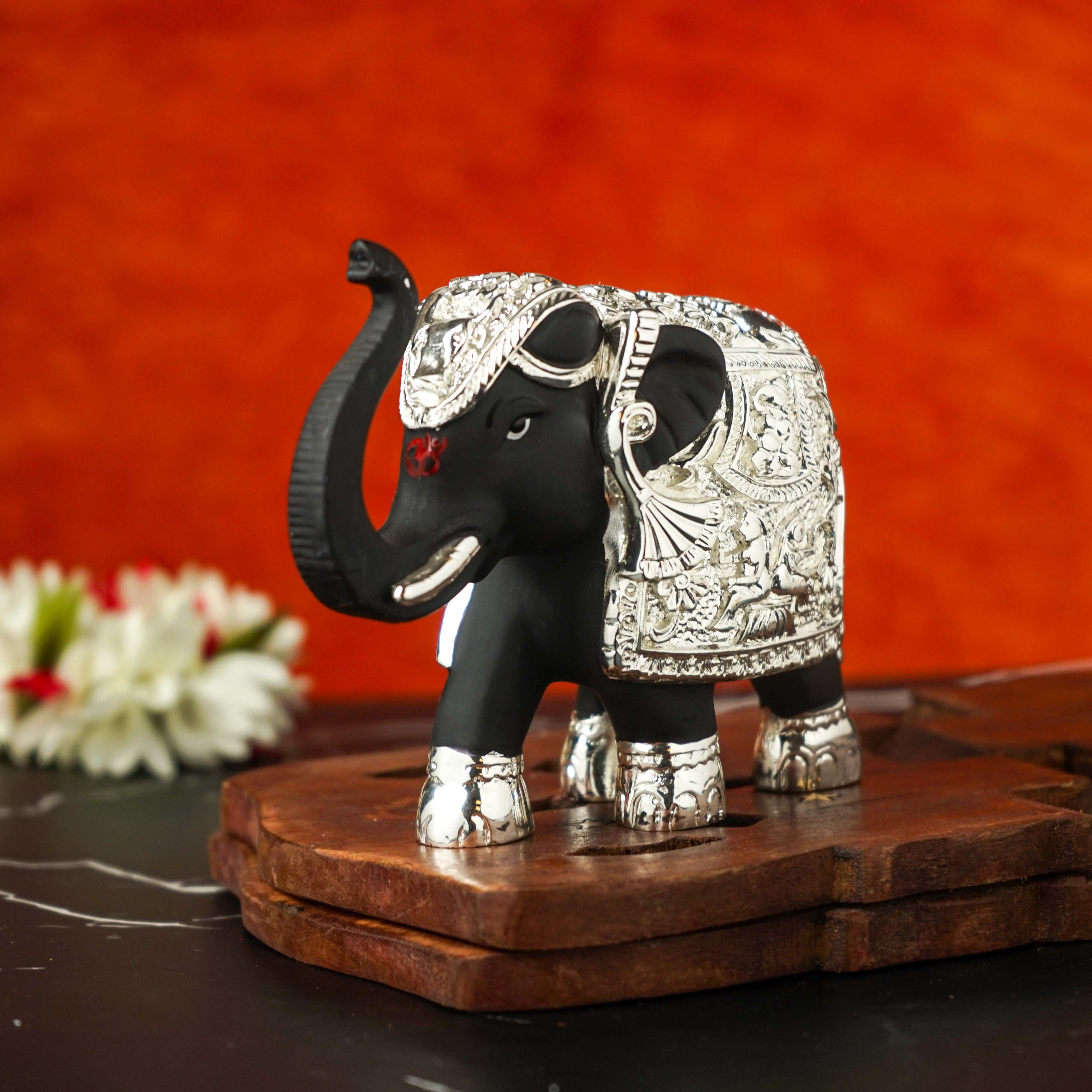 Sri Rudra Elephant 4.5 Inch Silver Plated Mix SR03170 - Distacart