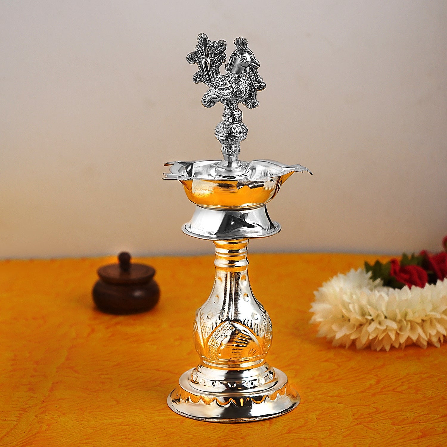 Sri Rudra German Silver Naxi Deepa SR 02522 - Distacart