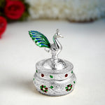 Thumbnail for Sri Rudra German Silver peacok Dibbl Full Mena 45g(SR 02737) - Distacart