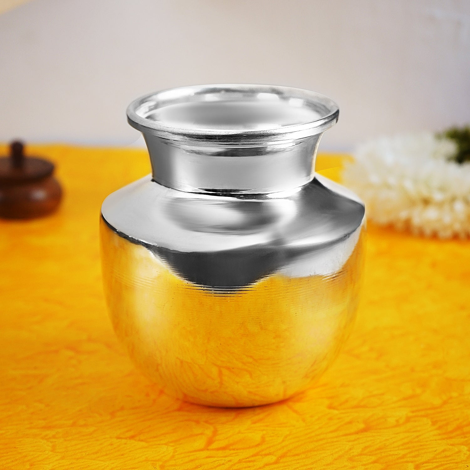 Sri Rudra German Silver Plain Chambu -M SR 00047 - Distacart