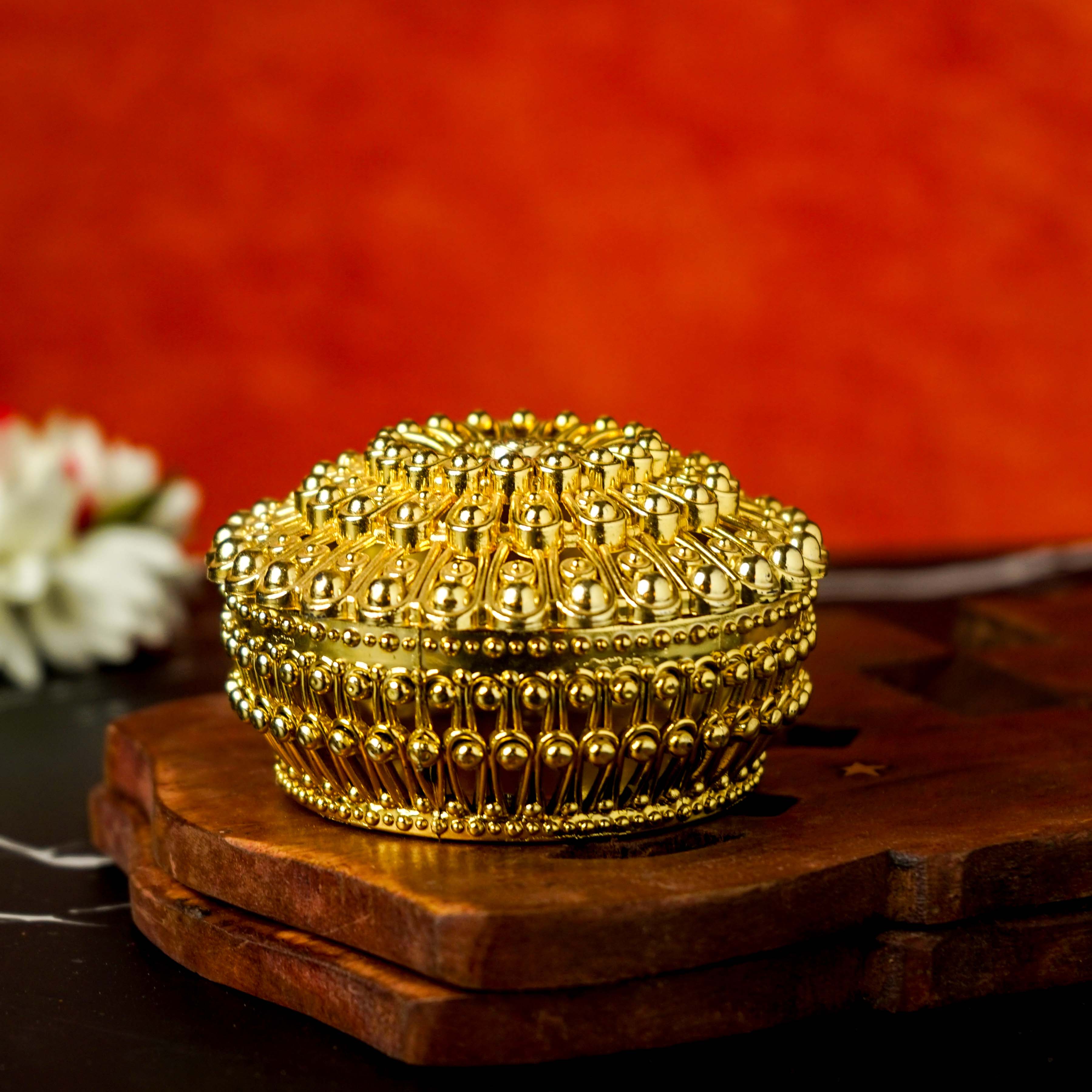 Sri Rudra Gold Fancy Tray Round Bowl (EAN 8906101491865) - Distacart