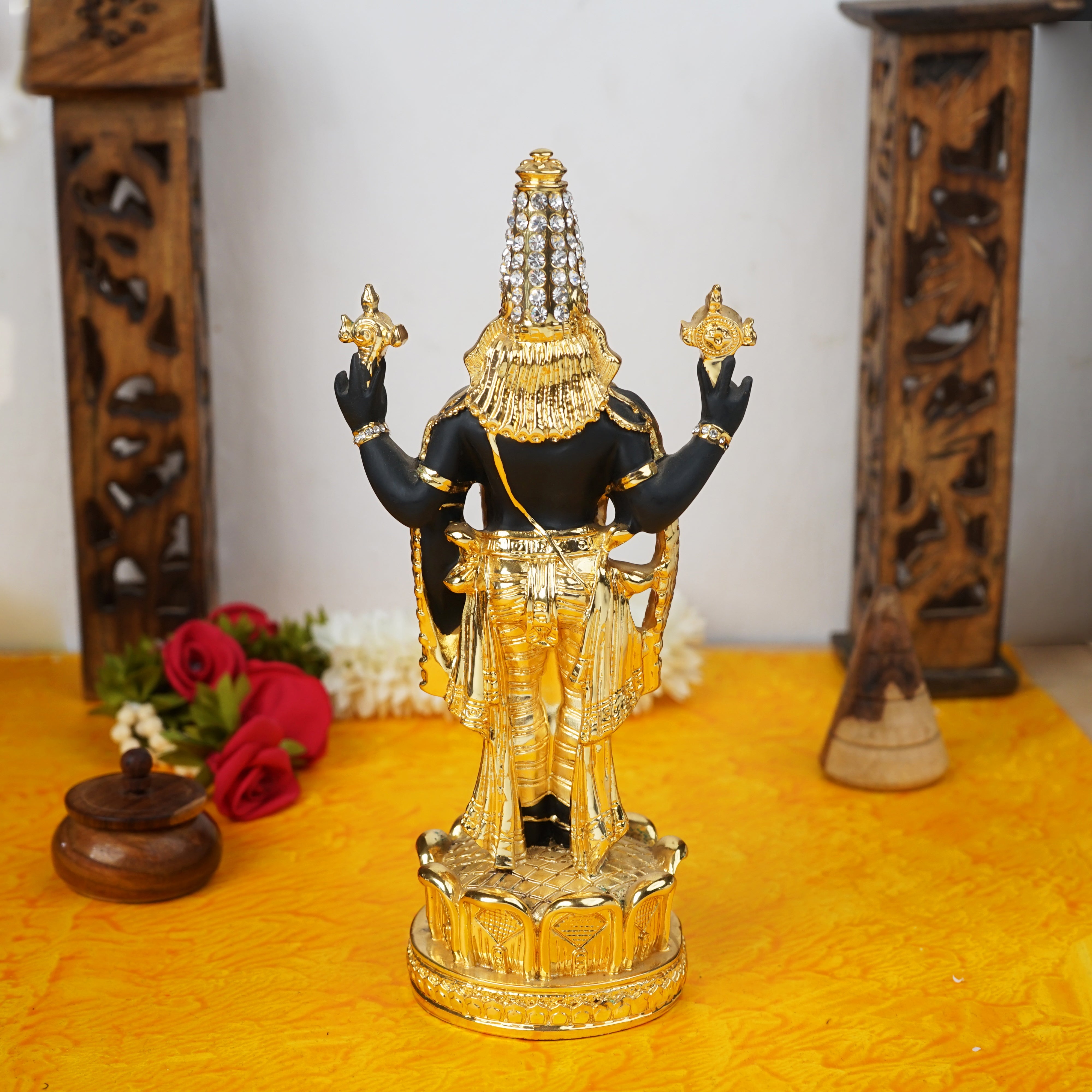 Sri Rudra Gold & Silver Polished Balaji 8'' With Diamond (SR 00221) - Distacart