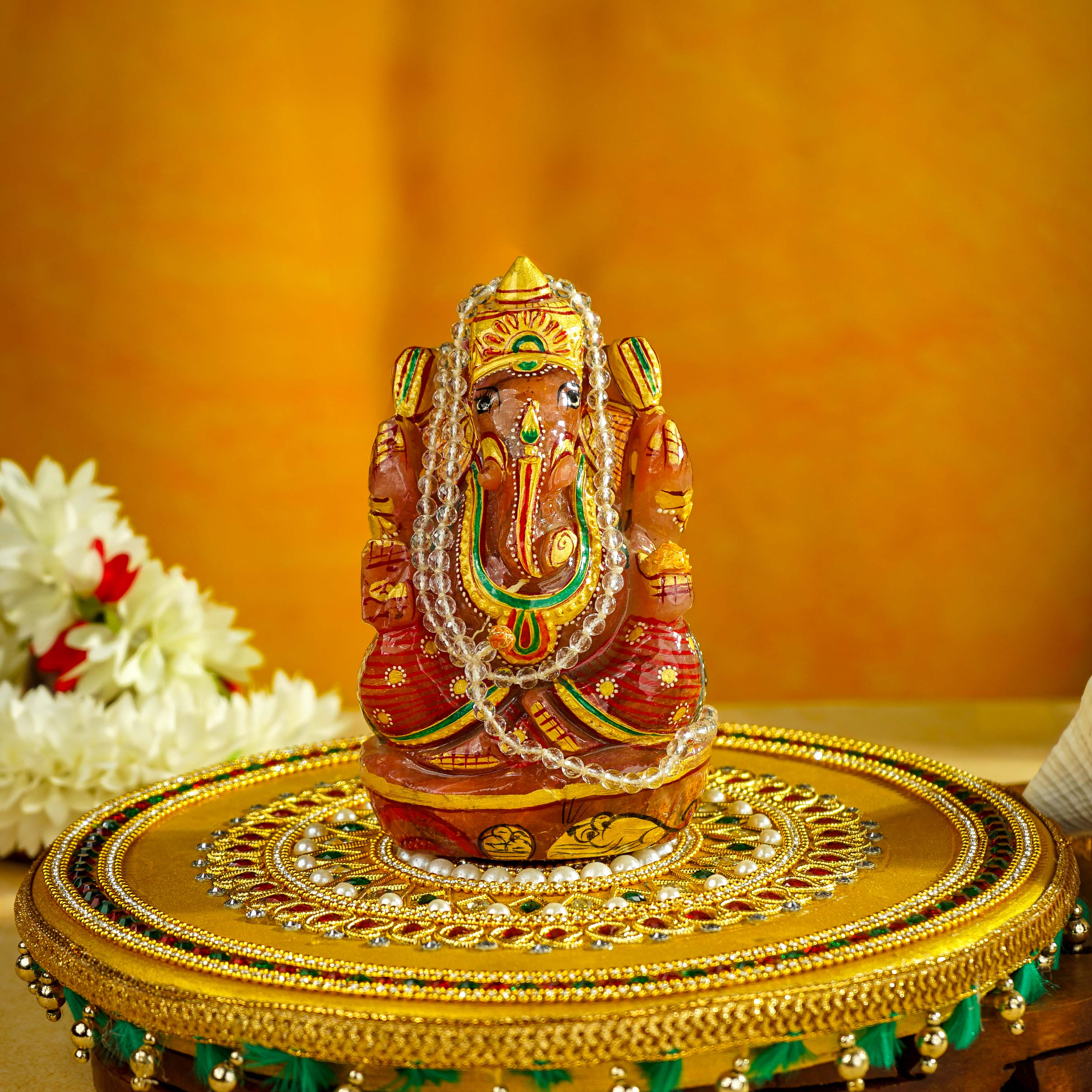Sri Rudra Natural Rose Ganesh (SR01286) - Distacart