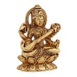 Thumbnail for Estele Gold-Polished Goddess of Knowledge Sarasavti Ma Idol for Home & Car decor