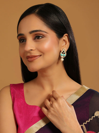 Nuyug 22K Gold Plated Black Paisley Earrings - Distacart