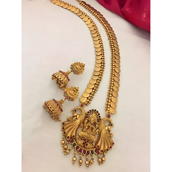 Jewel City Elegant Gold Jewelry Set: Necklace and Earrings with Pearls and Gemstones - Distacart