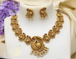Thumbnail for Jewel City Exquisite Gold Peacock Necklace Set with Pearl Accents
