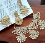 Thumbnail for Jewel City Luxurious Pearl Gold-Plated Kundan Choker Necklace Set with Earrings & Maang Tikka-Traditional Indian Bridal Jewelry