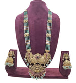 Thumbnail for Jewel City Antique Temple Jewelry Gold-Plated Necklace Set with Lakshmi Pendant & Earrings Traditional South Indian Bridal Jewelry