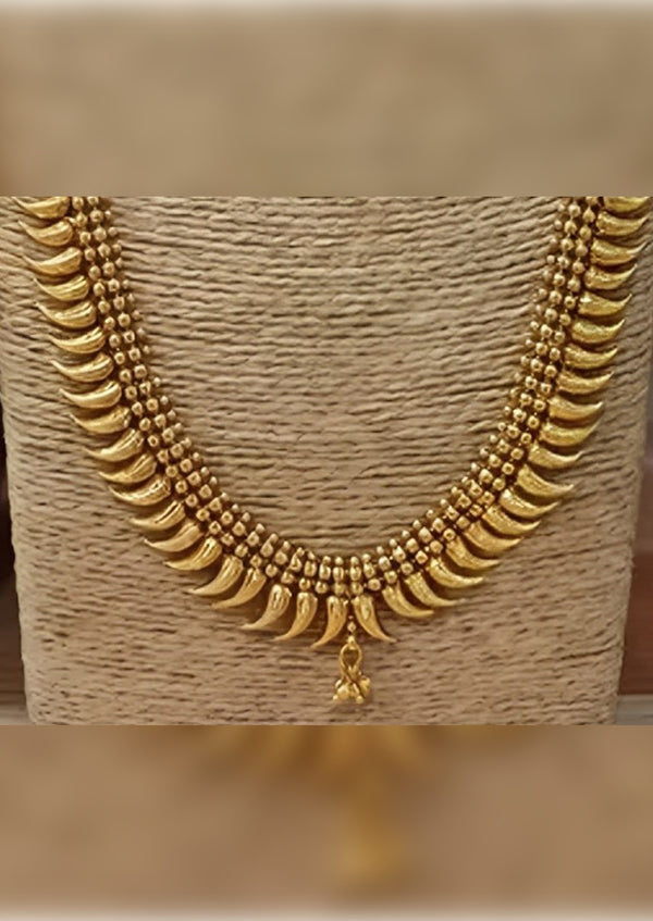 Jewel City Traditional Gold-Plated Kerala Mullamottu Mala Set with Jhumka Earrings