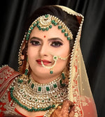 Thumbnail for Jewel City Royal Indian Bridal Kundan Jewelry Set with Green Beads Handcrafted Gold-Plated Full Dulhan Set for Wedding & Festivals