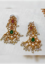 Thumbnail for Jewel City Elegant Gold-Plated Guttapusalu Necklace Set with Pearl and Emerald Accents