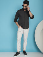 Thumbnail for Indian Needle Men's Woven Design Casual Shirt - Charcoal - Distacart