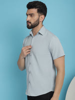 Thumbnail for Indian Needle Men's Striped Half Sleeve Casual Shirt - Light-Grey - Distacart