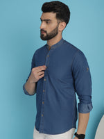 Thumbnail for Indian Needle Men's Denim Casual Shirt - Blue - Distacart