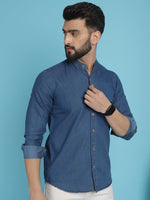 Thumbnail for Indian Needle Men's Denim Casual Shirt - Blue - Distacart