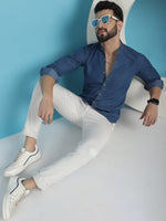 Thumbnail for Indian Needle Men's Denim Casual Shirt - Blue - Distacart