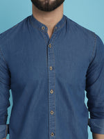 Thumbnail for Indian Needle Men's Denim Casual Shirt - Blue - Distacart