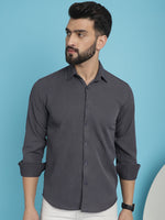 Thumbnail for Indian Needle Men's Striped Casual Shirt - Grey - Distacart