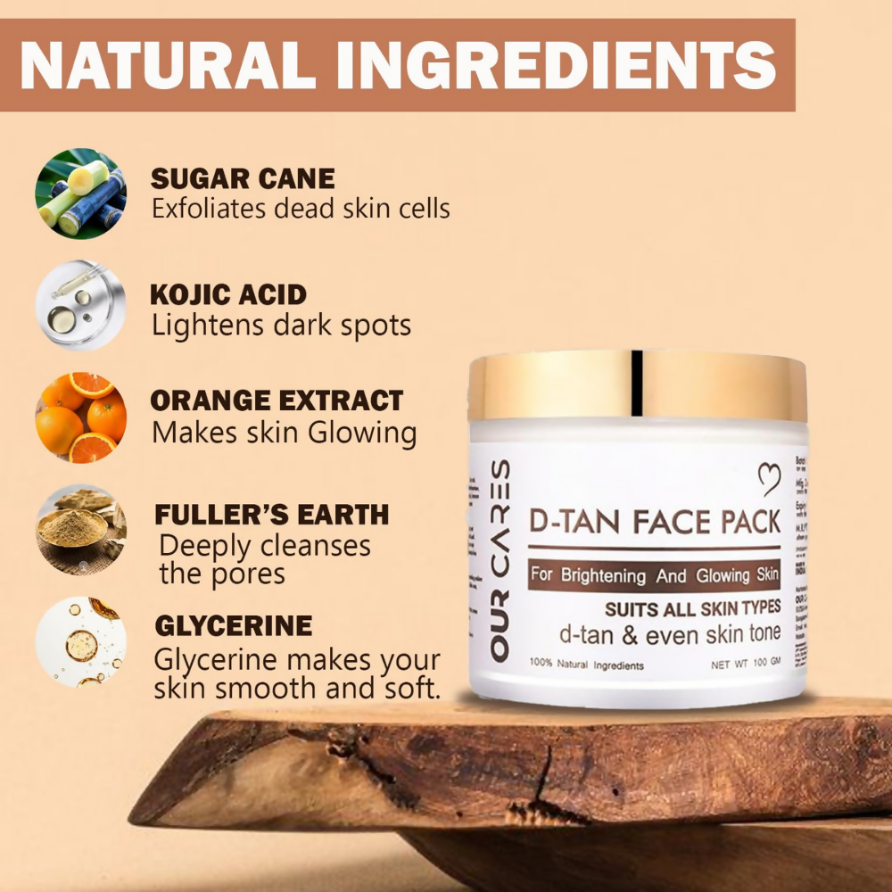 Our Cares D-TAN Face Pack for Instant Tan Removal & Sun Damage Protection - Distacart