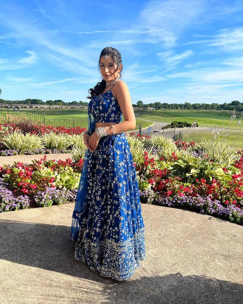 Lehenga Mart Designer Wedding Lehenga Choli For Women - Blue - Distacart