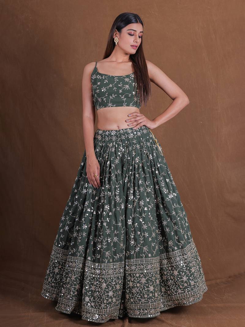Lehenga Mart Designer Wedding Lehenga Choli For Women - Green - Distacart