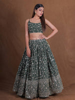 Thumbnail for Lehenga Mart Designer Wedding Lehenga Choli For Women - Green - Distacart