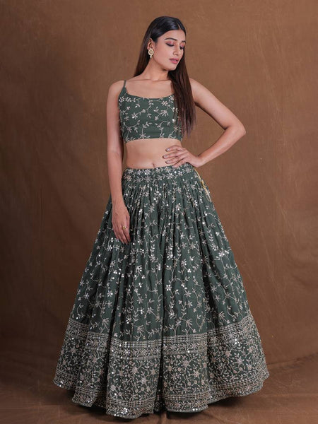 Lehenga Mart Designer Wedding Lehenga Choli For Women - Green - Distacart